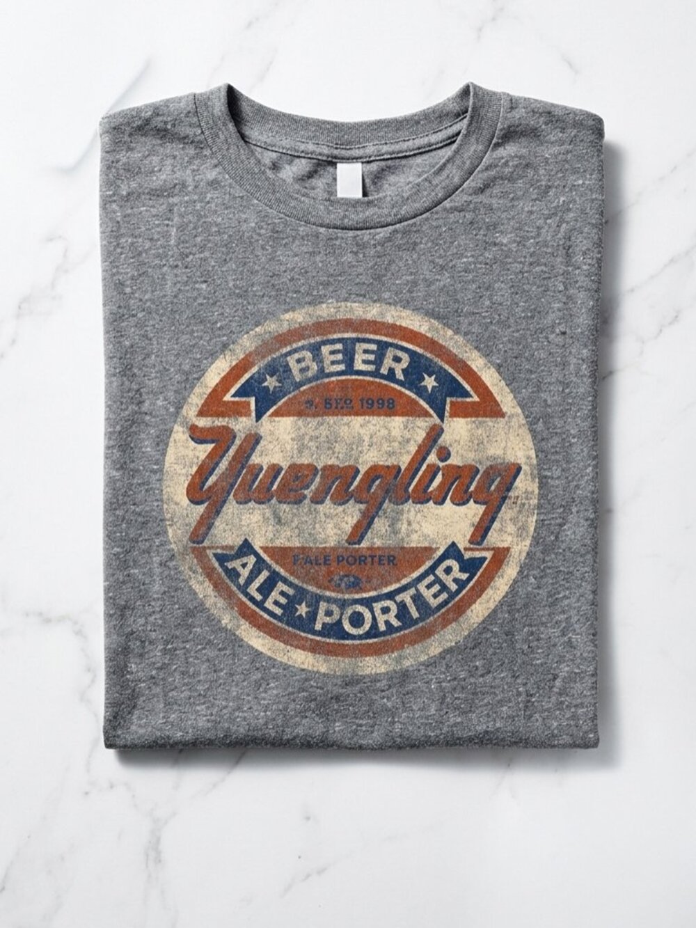 Yuengling Beer Shirt Next Level Apparel Gray Vintage Style Tampa FL Sz S Unisex